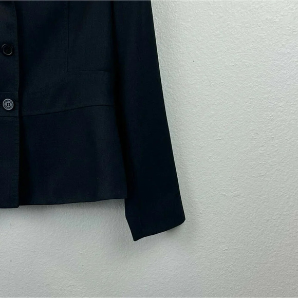 Anne Klein Suit Women's Sz 6 Blazer Three-Button Bal Collared Flare Lined Black - Picture 8 of 11